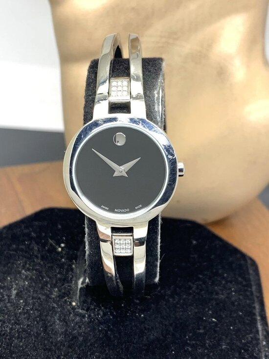 Movado Women\'s Watch 0607154 Amorosa Diamonds Swiss Quartz Steel Bangle 24mm main image 8